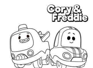 Coloring Book Cars from Go! Go! Cory Carson printable