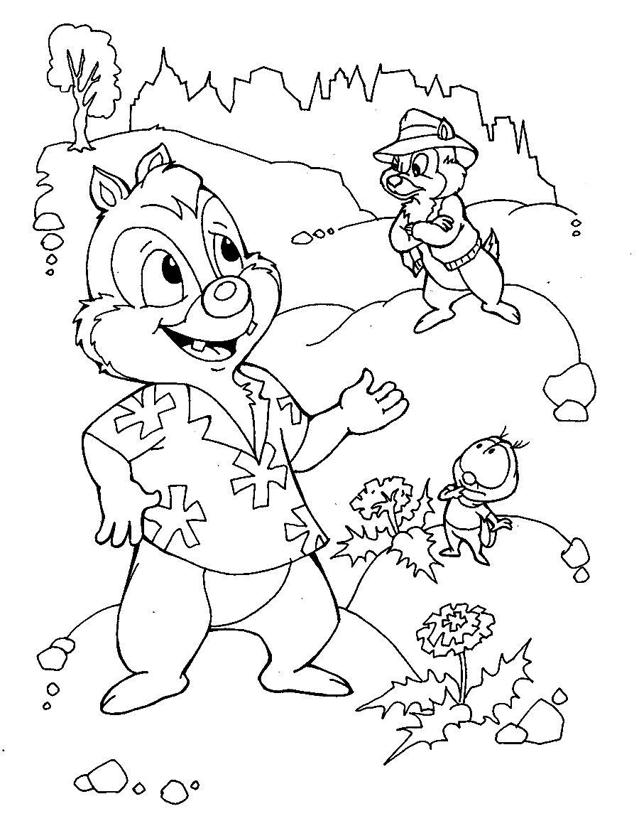 chip n dale rescue rangers coloring pages