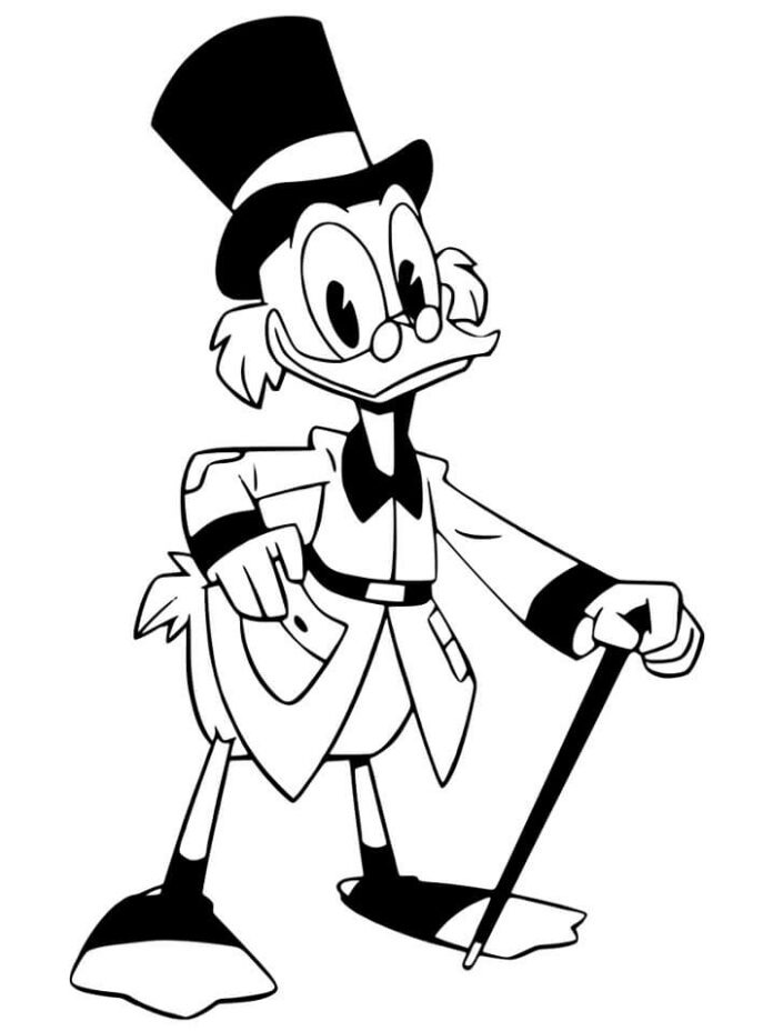 Kolorowanka Scrooge McDuck z Ducktales do druku