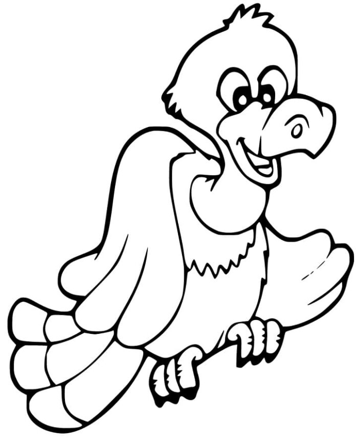 Online coloring book Vulture for kids