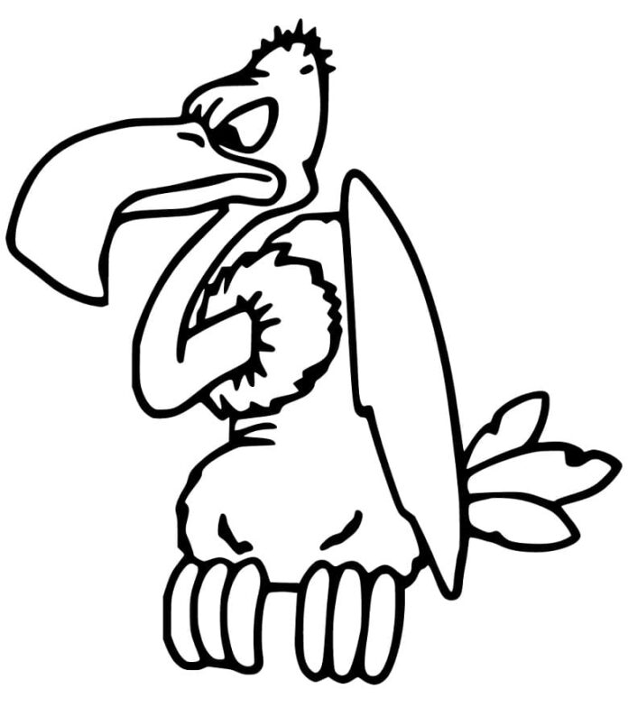 Livro colorido on-line Um abutre senta-se em um galho