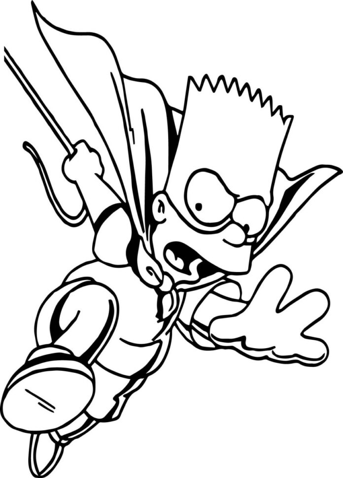 Livro para colorir Simpson como super-homem