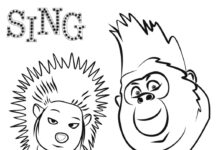 Livre à colorier Sing pour enfants à imprimer