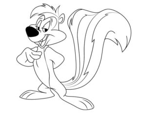 Skunk omaľovánky pre deti z karikatúry na vytlačenie