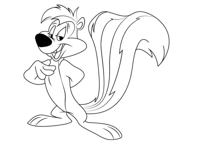 Skunk coloring book for kids from cartoon to print