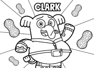 Tulostettava Clark the Elephant värityskirja