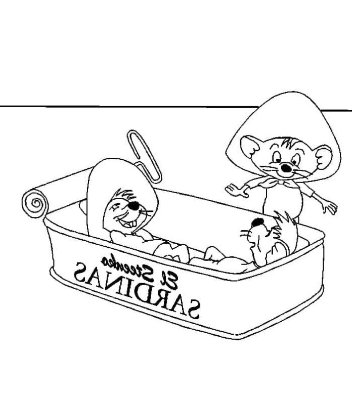 Speedy Gonzales and the strange bed printable coloring book