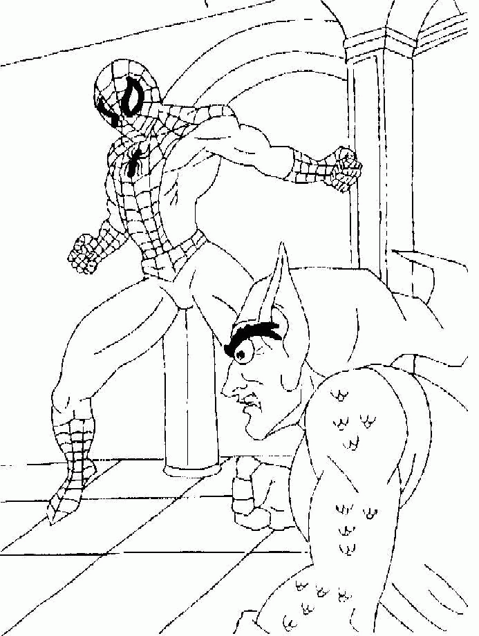 Spiderman a zelený škriatok online omaľovánky