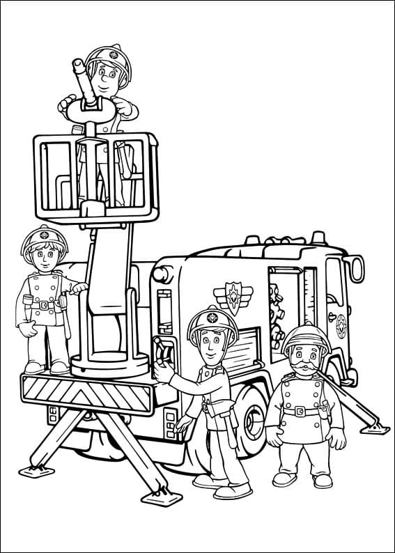 Livre à colorier imprimable des pompiers Elvis Cridlington et Basil Steele