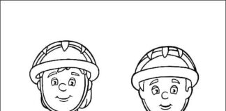 Malbuch Feuerwehrleute auf Rollbrettern zum Ausdrucken