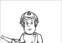 Firefighter Sam puts out house fire printable coloring book