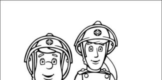 Omaľovánky Fireman Sam s priateľom na vytlačenie