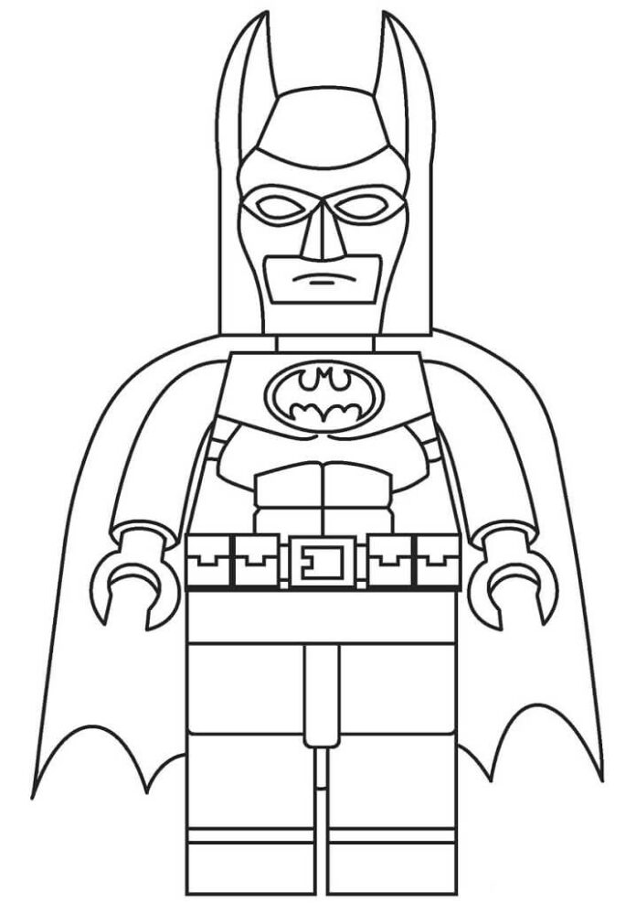 Libro da colorare stampabile del supereroe Batman Lego