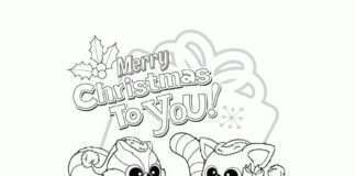 Nyomtatható karácsonyi színezőkönyv a Yoohoo és barátai által