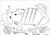 Malbuch Meerschweinchen isst Obst zum Ausdrucken für Kinder