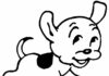 Puppy coloring book from cartoon for kids to print