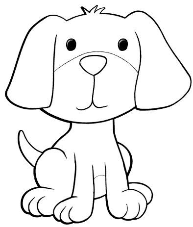 Printable Puppy with Big Ears Coloring Book