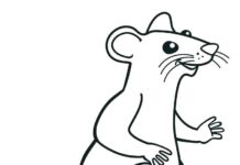 子供のためのオンライン塗り絵Rat