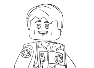 Libro para colorear de Lego Police Sheriff para niños