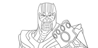 Thanos Avengers druckbares Malbuch für Kinder