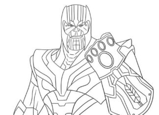Thanos Avengers omalovánky k vytisknutí pro děti