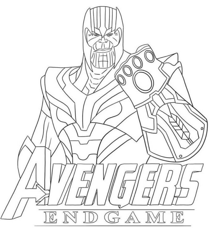 Thanos Avengers Färgbok för barn som kan skrivas ut