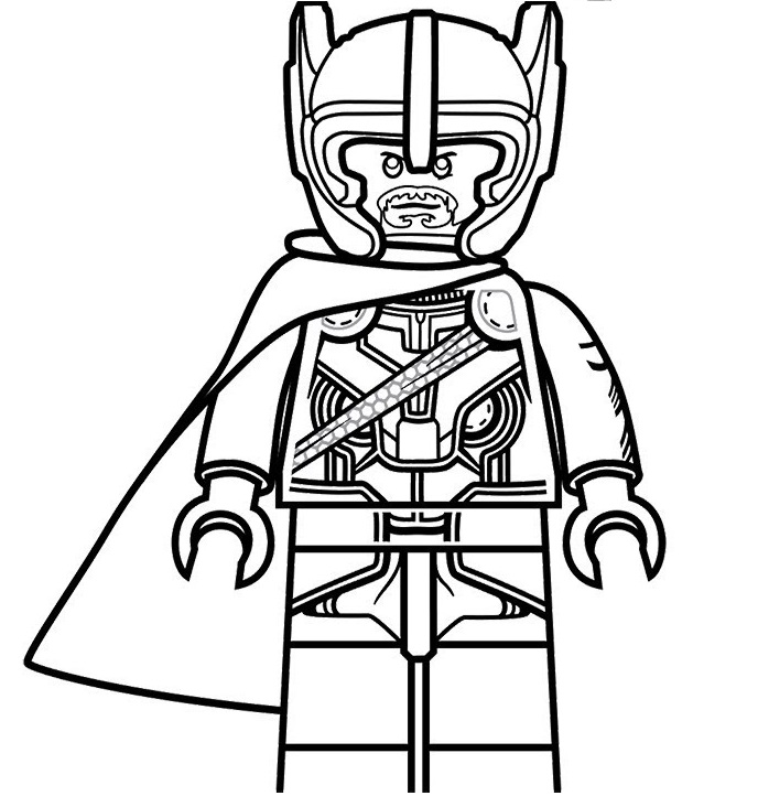 Druckfähiges Thor-Malbuch von Lego