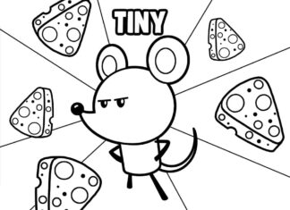 Printable coloring book of Tiny with Chico Bon Bon