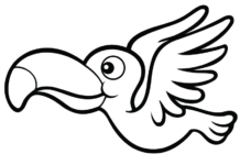 Livre de coloriage Toucan pour enfants à imprimer