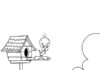 Printable coloring book of Tweety and his house