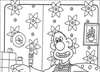 Wallace ja Gromit värityskirja lapsille tulostettavaksi