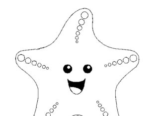 Färgbok online Happy starfish för barn