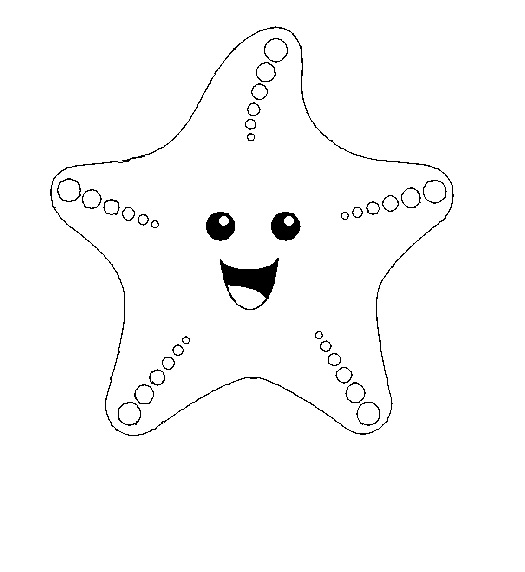 Livro colorido on-line Uma estrela do mar alegre para crianças