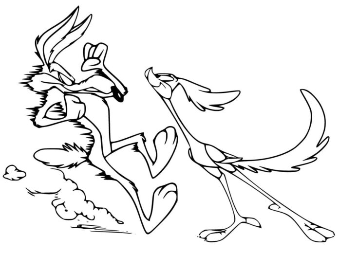 Wile E and Road Runner coloring book for kids to print