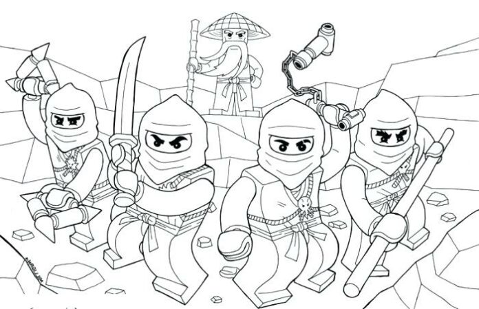 Libro da colorare Ninjago Warriors per bambini da stampare