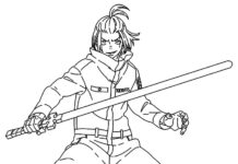 Online coloring book Warrior Arthur Boyle from the anime