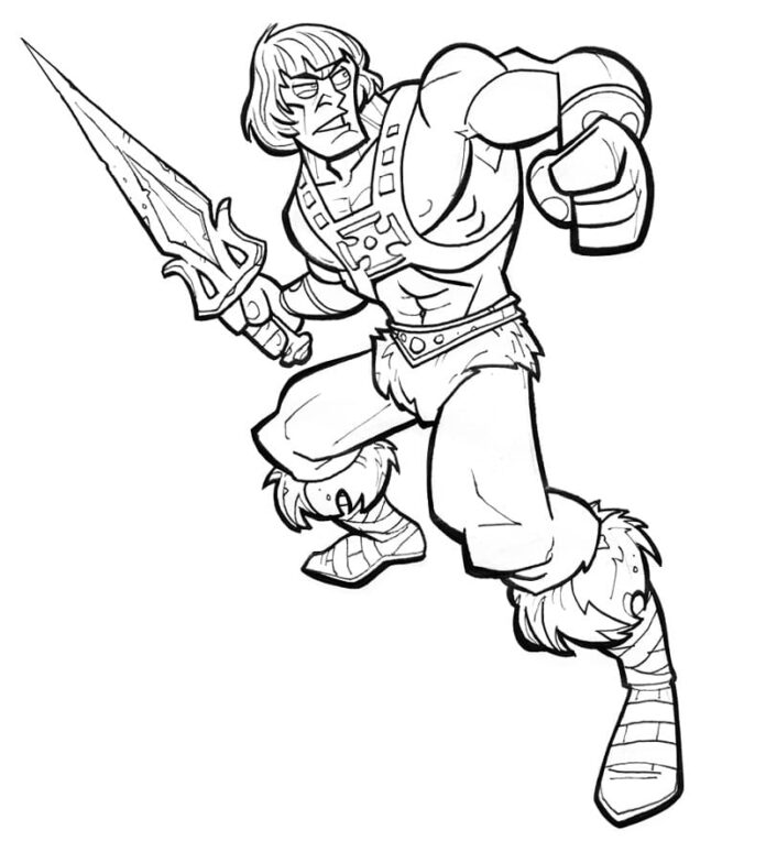 Livro para colorir He-Man Warrior, imprimível