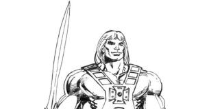 Printable He-man warrior sword coloring book