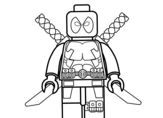 Lego Deadpool Warrior para colorear