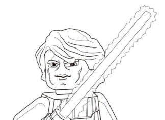 Kolorowanka Wojownik Lego Star Wars Anakin Skywalker