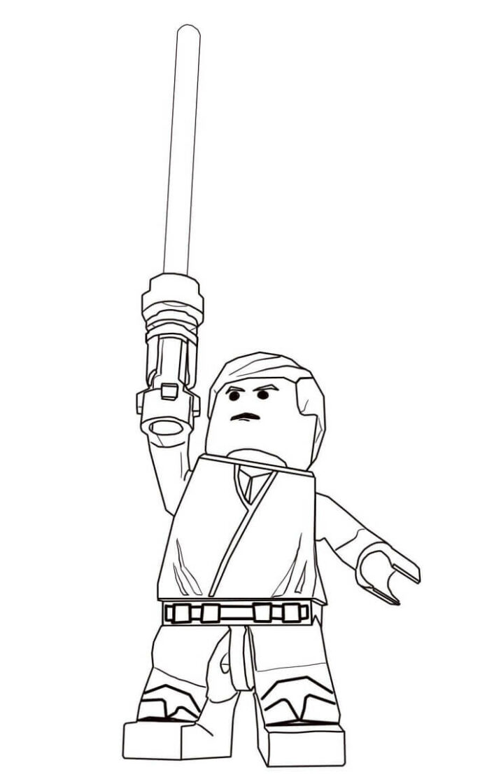Lego Star Wars Luke Skywalker printable warrior coloring book
