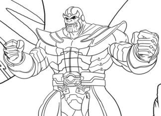 Bojovník Thanos k vytisknutí omalovánky