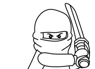 印刷可能なLego Ninja Warriorの塗り絵ブック