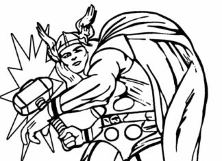 Comic book warrior coloring book for kids to print