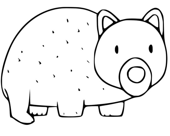 Kolorowanka Wombat z bajki do druku