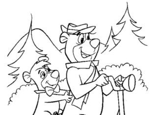Coloring book Yogi and the scooter