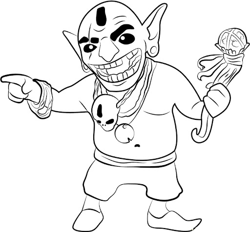 Online színező könyv Funny Goblin