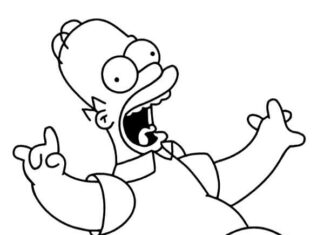 Värityskirja hauska Homer Simpson