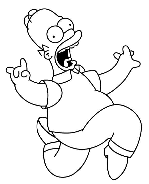 Kolorowanka Zabawny Homer Simpson