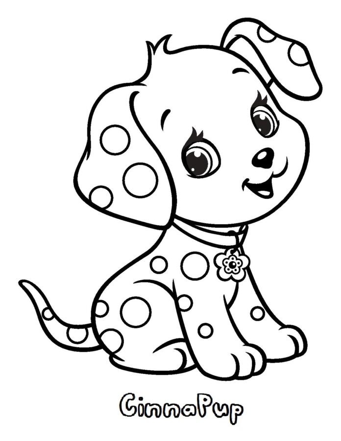 Funny puppy coloring book for kids to print